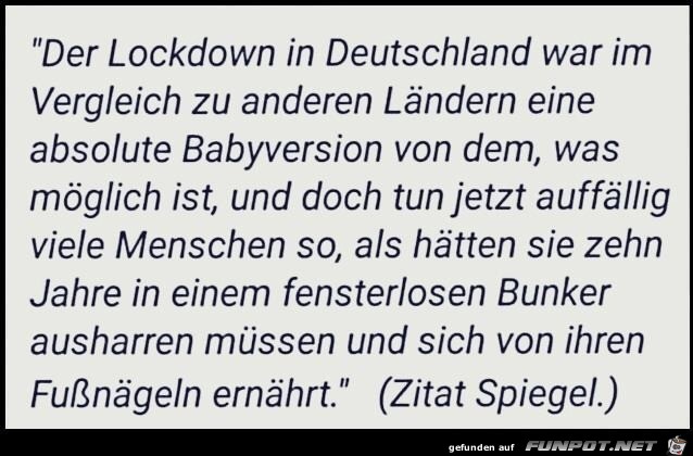 Der Lockdown in Deutschland...