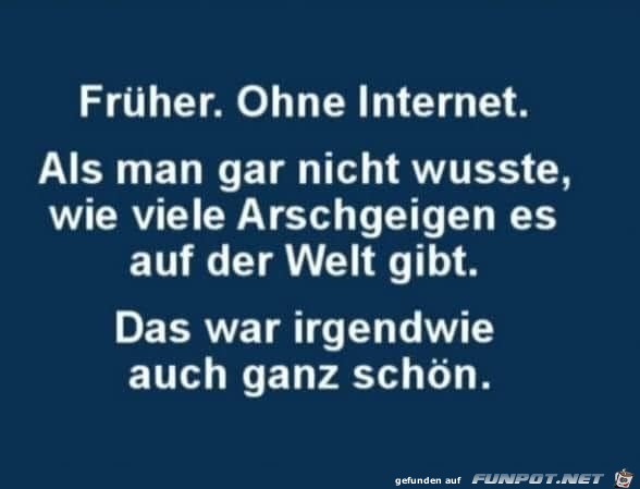 Frher ohne Internet