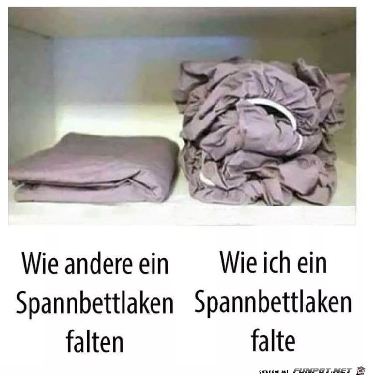 Spannbettlaken falten