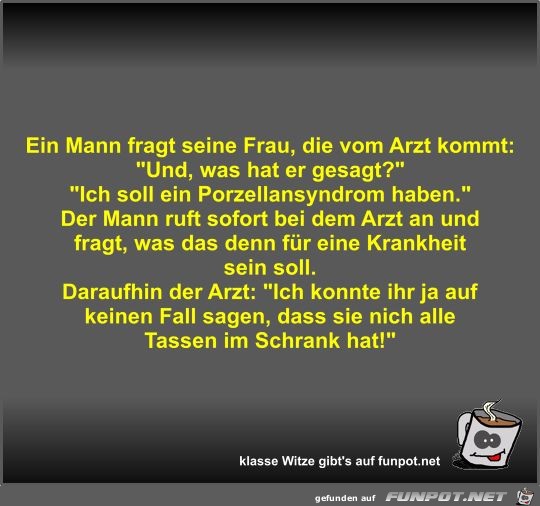 Ein Mann fragt seine Frau