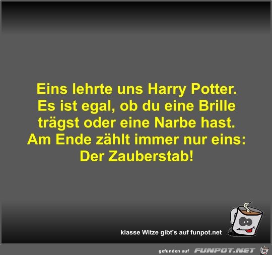 Eins lehrte uns Harry Potter