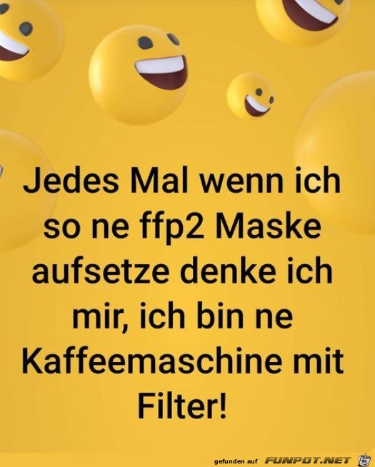 FFP2-Maske sieht lustig aus