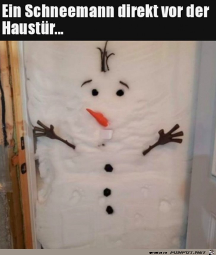 Schneemann in der Haustre