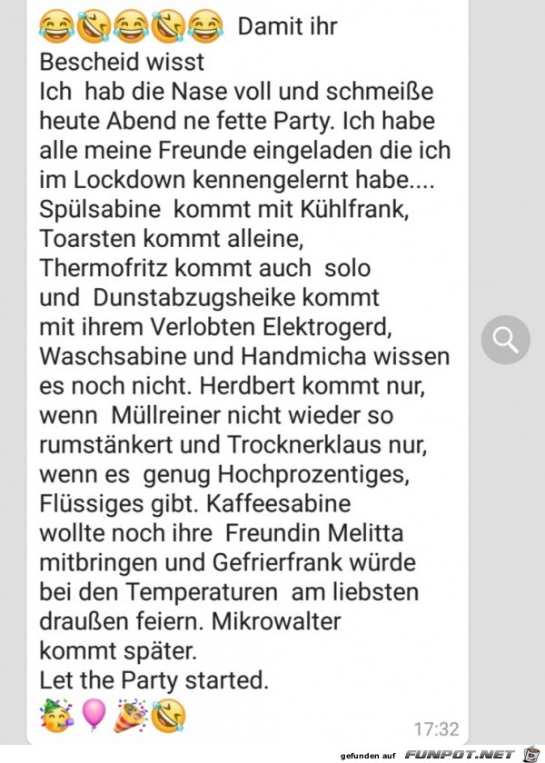 Das wird eine tolle Party