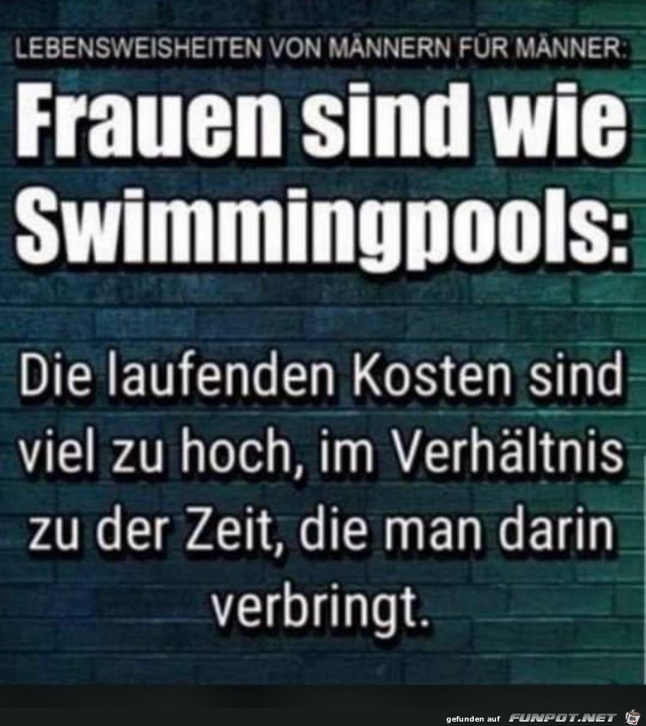 Frauen sind wie Swimming Pools