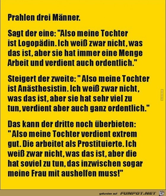 Männer prahlen Männer prahlen
