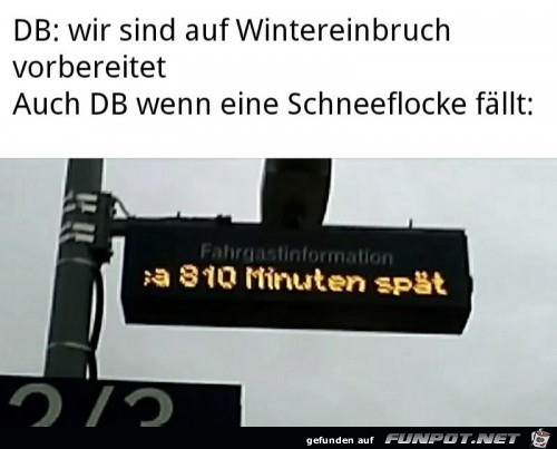 die Bahn und der Wintereinbruch