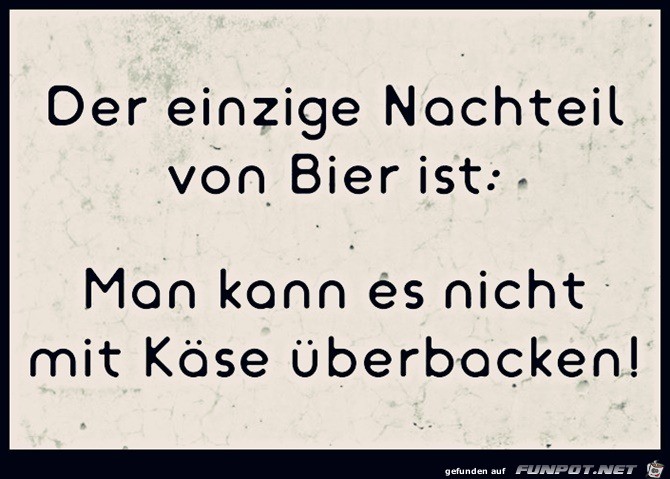 Bier kann man nicht mit Kse berbacken