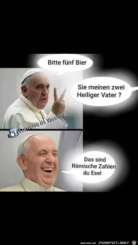 Papst bestellt Bier