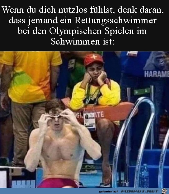 Ein Rettungs-Schwimmer