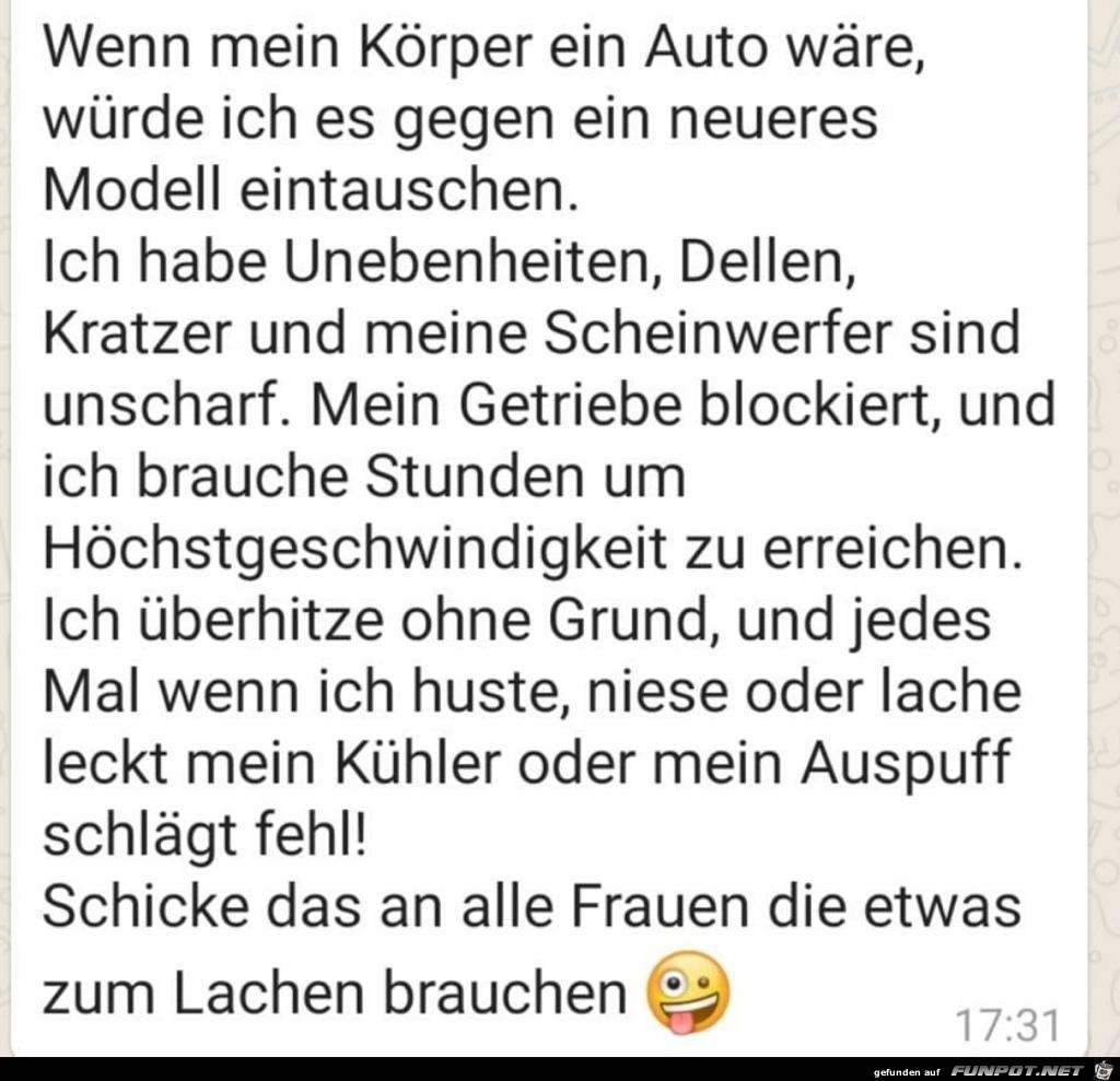 Wenn mein Koerper ein Auto waere