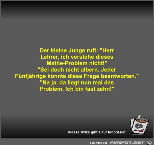 Der kleine Junge ruft