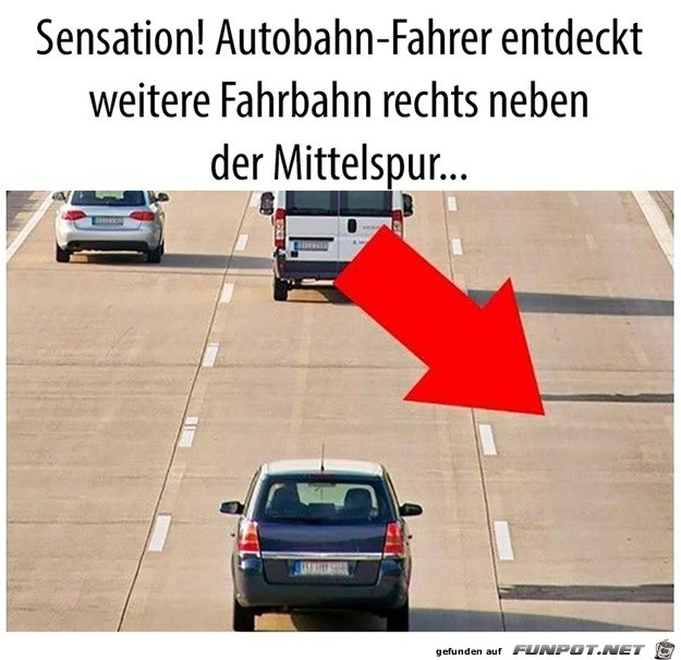 Rechte Fahrspur entdeckt