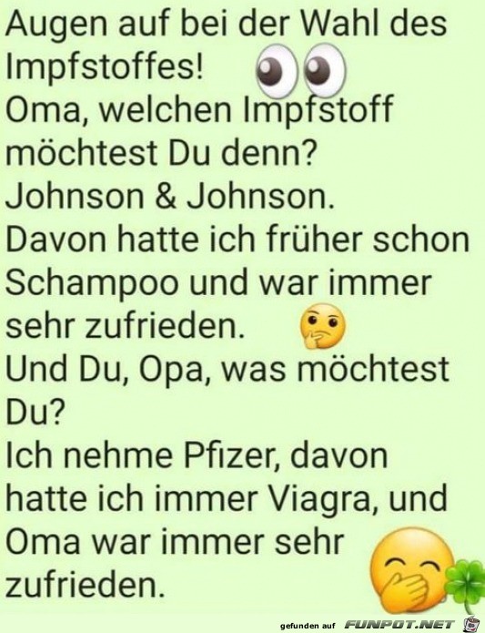 Wahl des Impfstoffes