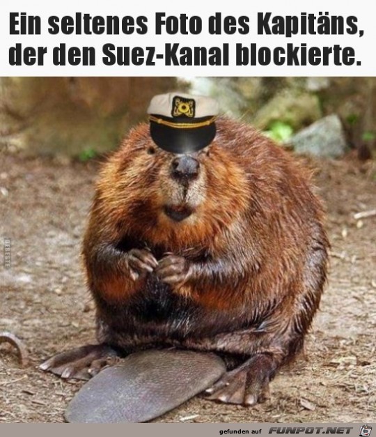 Seltenes Foto des Kapitaens vom Suez-Kanal