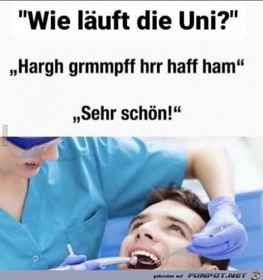 Unterhaltung beim Zahnarzt