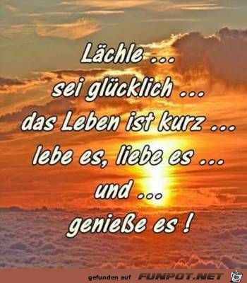 Laechle und sei gluecklich