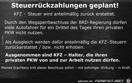 Steuerrueckzahlung