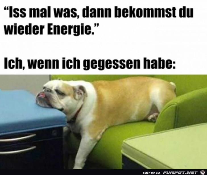 Energie nach dem Essen