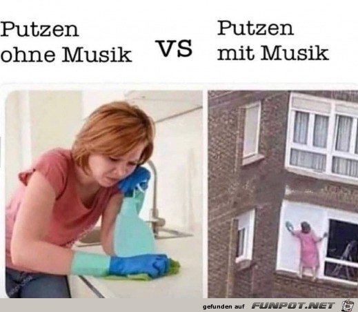 Putzen mit Musik