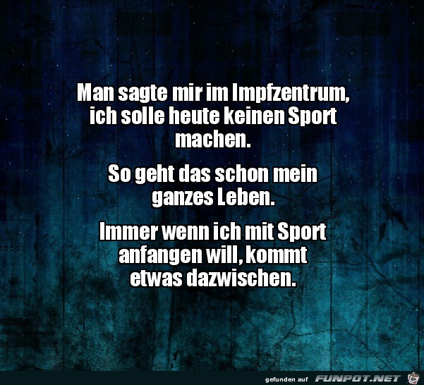 Kein Sport nach der Impfung