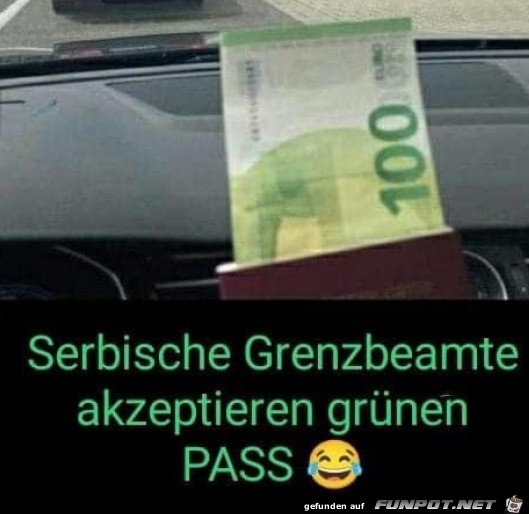 Grner Pass wird akzeptiert