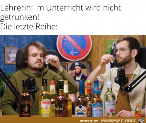 Im Unterricht wir nicht getrunken