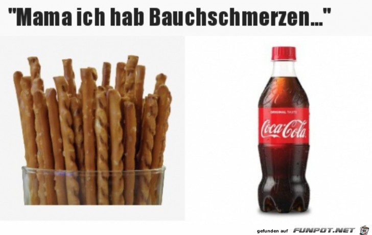 Cola und Salzstangen helfen immer