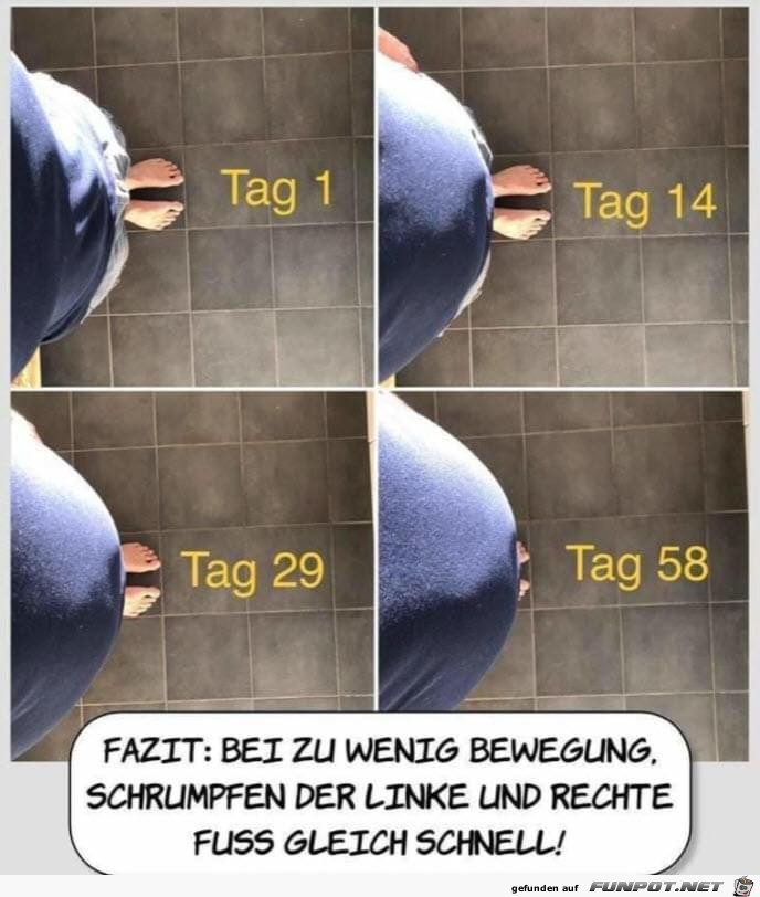 Fuss schrumpft Fuss schrumpft