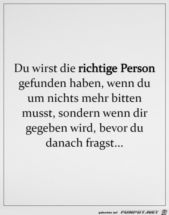 Die richtige Person