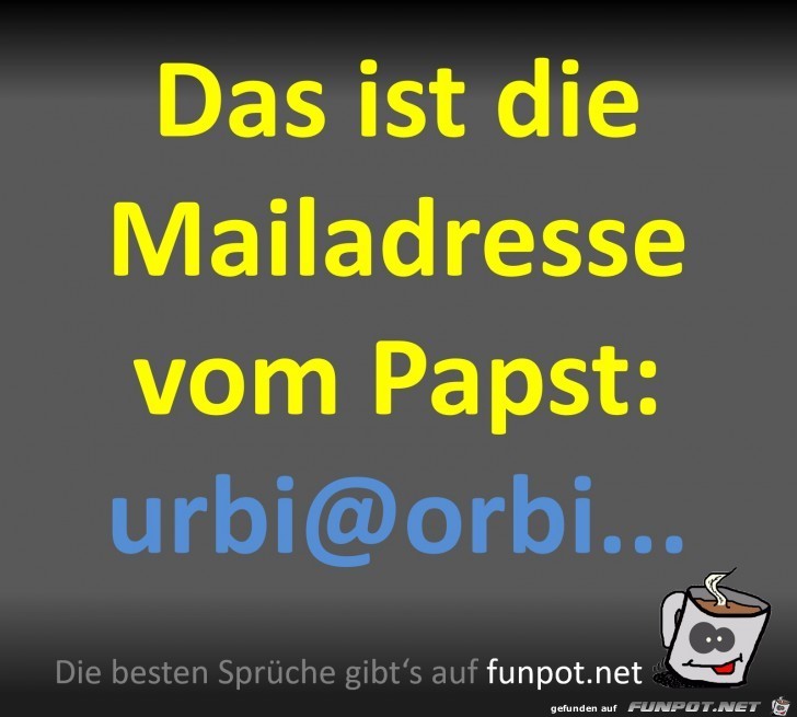 Mailadresse vom Papst