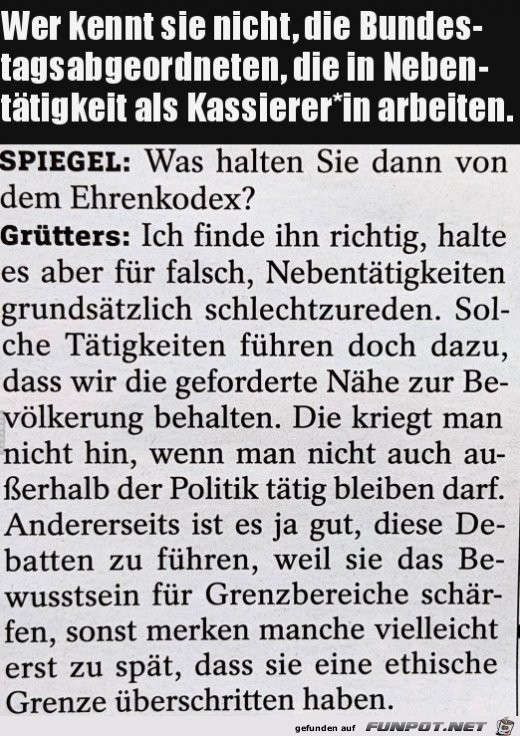 Nebenttigkeiten von Politikern