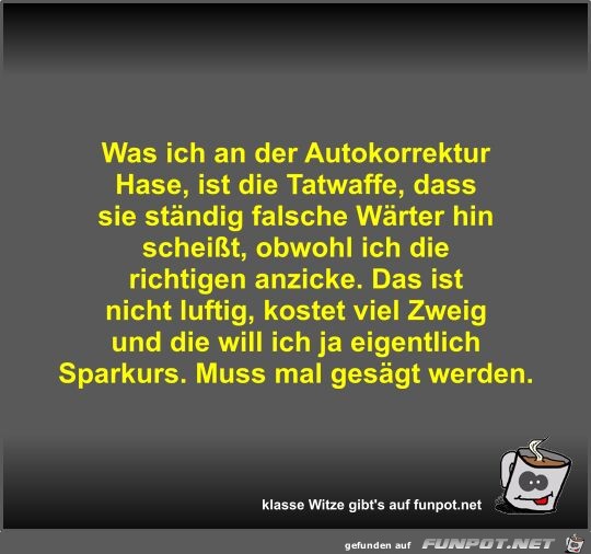 Was ich an der Autokorrektur Hase