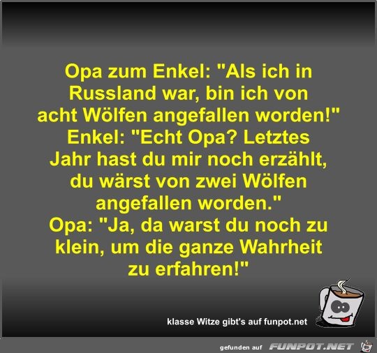 Opa zum Enkel