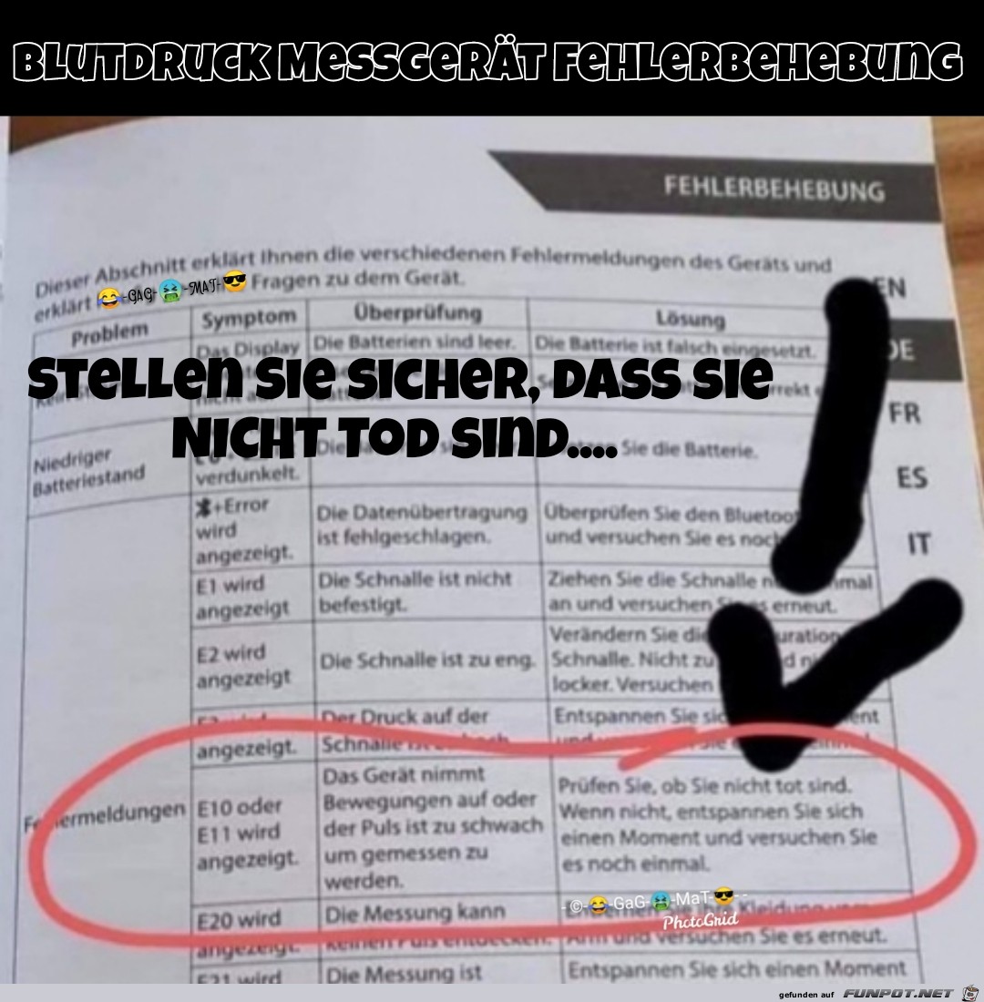 Stellen Sie sicher......