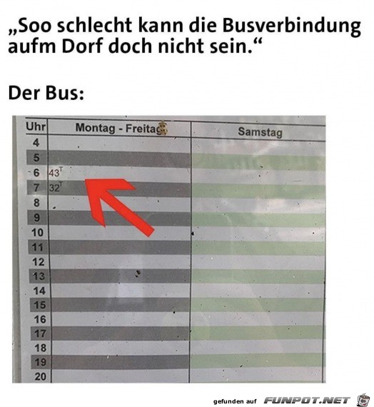 Tolle Busverbindung