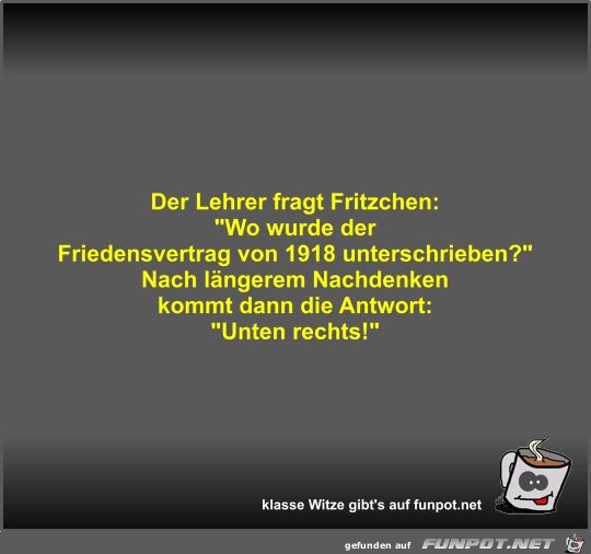 Der Lehrer fragt Fritzchen