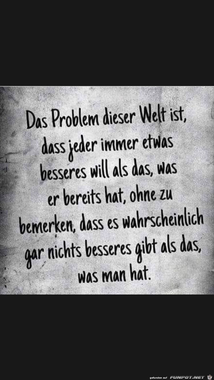 Das Problem dieser Welt