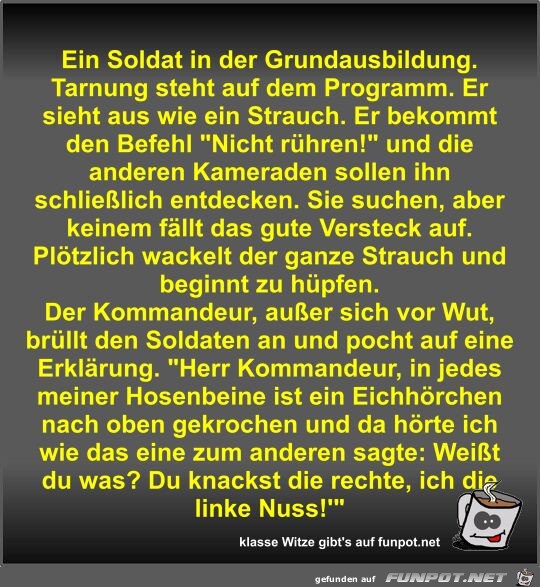 Ein Soldat in der Grundausbildung