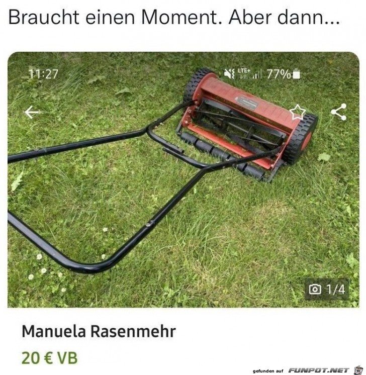 Ein manueller Rasenmher