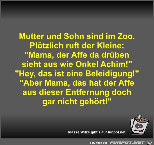 Mutter und Sohn sind im Zoo