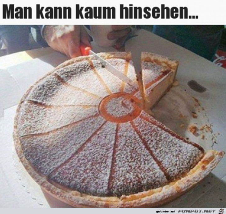 Wie kann man den Kuchen so anschneiden?