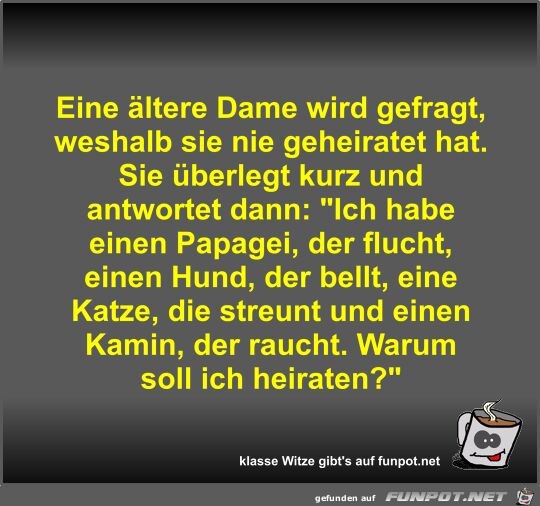 Eine ltere Dame wird gefragt