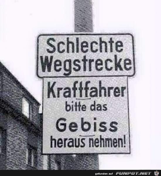 Schlechte Wegstrecke