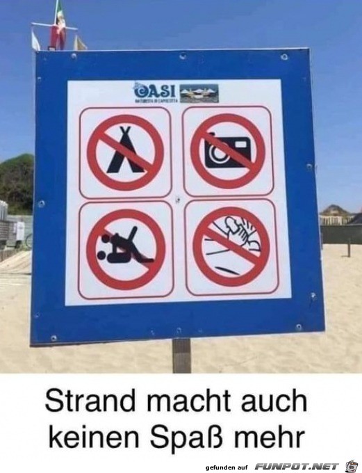 Am Strand ist alles verboten