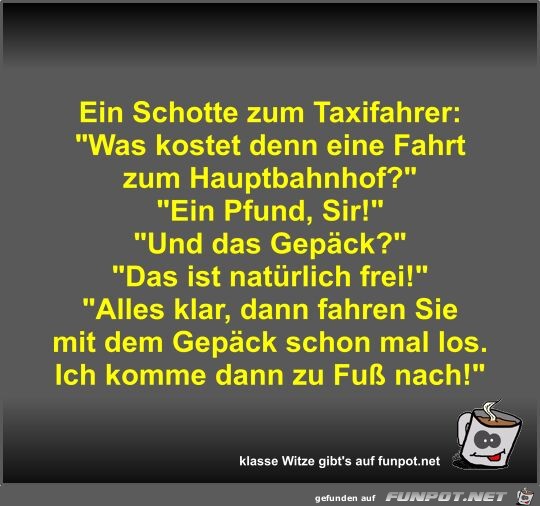 Ein Schotte zum Taxifahrer