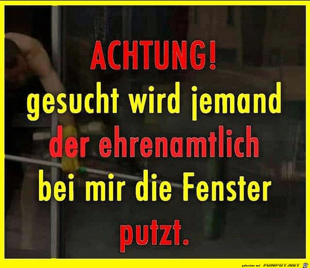 ehrenamtlicher Fensterputzer gesucht