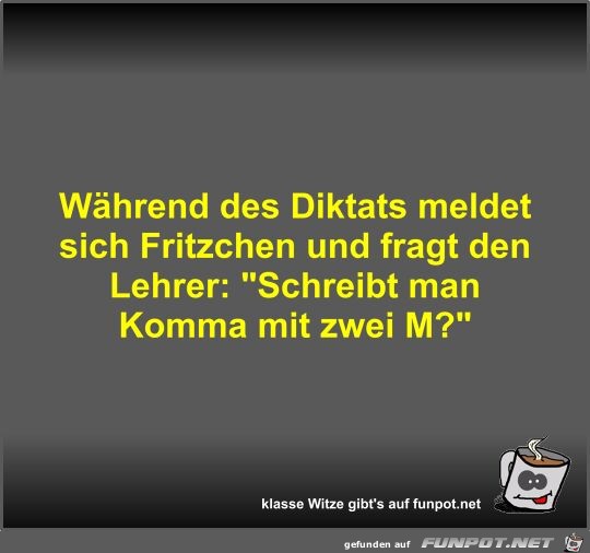 Whrend des Diktats meldet sich Fritzchen und fragt den...