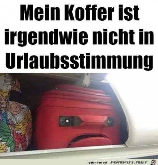 Koffer will nicht in den Urlaub