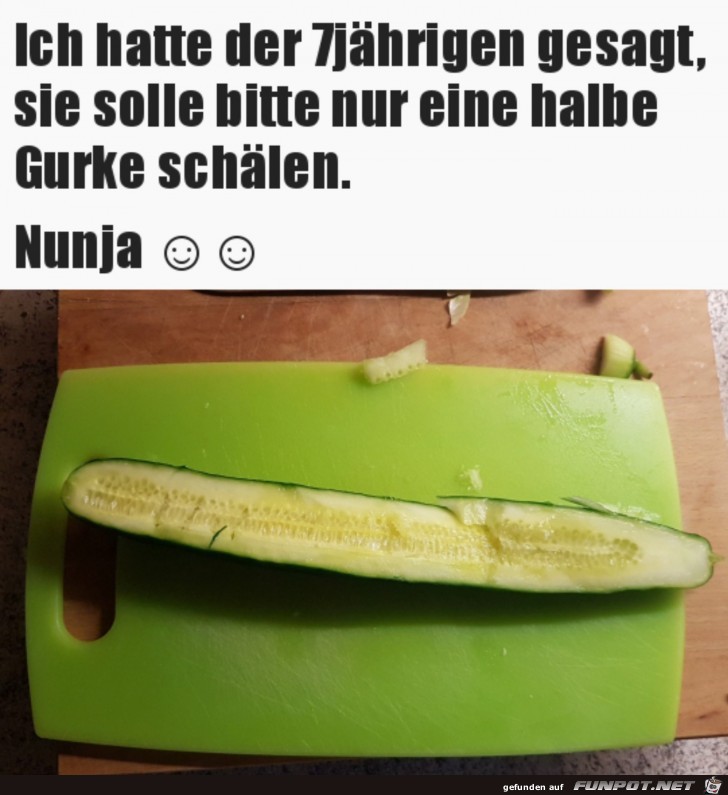 Eine halbe Gurke geschlt